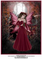 Red Fairy in the Enchanted Garden A4 Topper