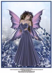 Blue Fairy Walking Through the Flowers A4 Topper