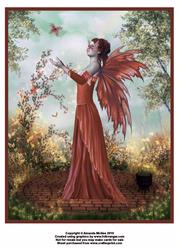 Orange Butterfly Fairy A4 Topper