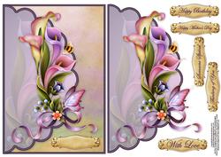 Calla Lilies and Pretty Bugs Envelope Card