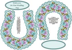 Lilac and Turquoise Roses Wedding Horseshoe