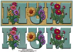 Embroidered Flowers Mum Large Dl Word Card