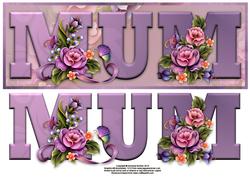 Rosy Day Mum Large Dl Word Card