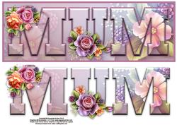 Pretty Roses Mum Large Dl Word Card