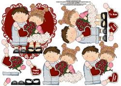 Cute Kids on a Lace Heart