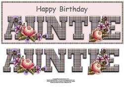 Tartan and Thistles Happy Birthday Auntie Large Dl Word Card