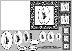 Art Deco Lady in Black and White Quick Card with Pyramage 5