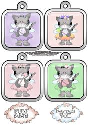 Kitty Fairy Silver Framed Toppers