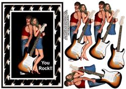 You Rock!! Card Front and Decoupage