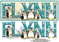 Playful Penguins Flynn Large Dl Name Card