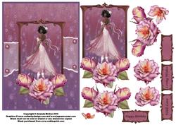 Fairy Balerina with Roses Card Front and Decoupage