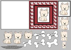 Snowy the Westie Quick Card with Decoupage and Pyramage
