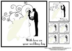 Silhouette Bride and Groom 8x8 Square Card Front