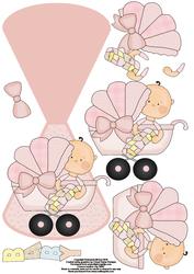New Baby Girl Wobble Card