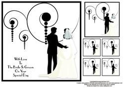 To the Bride and Groom 8x8 Black and White Topper