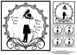 Dreams Come True (kilt) 8x8 Black and White Topper