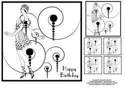 Dancing Diva 8x8 Black and White Topper