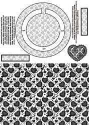 Black Lace Heart Circle Penny Slider