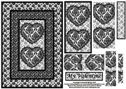 Black Lace Hearts Card Front and Pyramage