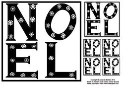 Noel Black and White 8x8 Square Topper