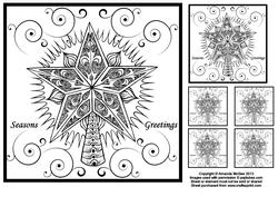 Christmas Star Black and White 8x8 Square Topper