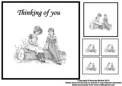 Thinking of You 8x8 Black and White Topper