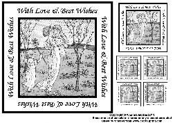 Going for a Walk 8x8 Black and White Topper Sheet