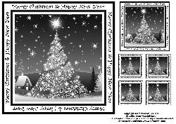Sparkly Tree 8x8 Black and White Topper Sheet