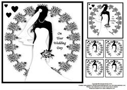 Beautiful Bride 8x8 Black and White Square Topper