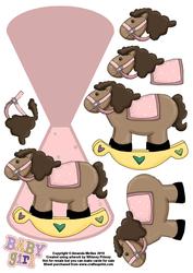 New Baby Girl Rocking Horse Wobble Card