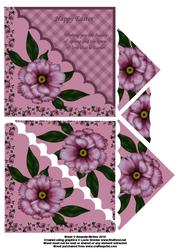 Pretty Peony Card Front and Triangle Pyramid - Easter