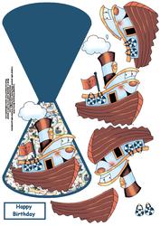 Cute Tugboat Wobble Card