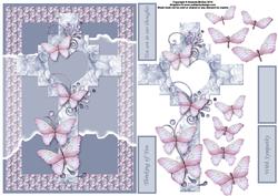 Butterfly Cross Sympathy Card Front and Decouapge