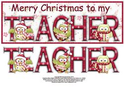 Hootie Christmas Teacher Large Dl Card