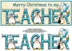 Fun on Ice Teacher Large Dl Word Card