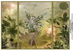 Fairy Dancing in the Flowers Large Gatefold Card