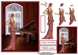 The Recital Card Front and Decoupage