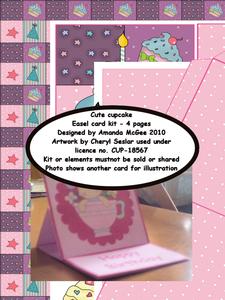 Cute Cupcake Easel Card Kit - 4 Pages