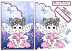 Fairy Grace in the Flowers Envelope Card with Decoupage