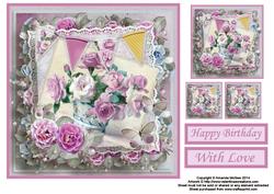 Lilac Roses 8x8 Topper Sheet