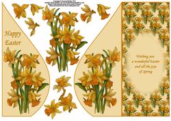 Daffodils Teardrop Card - Easter