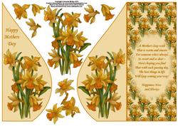 Daffodils Teardrop Card - Mothers Day