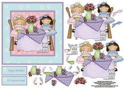 Good Friends Card Front and Decoupage