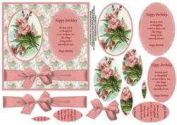 Carnations Square Card Front and Pyramid - Birthday