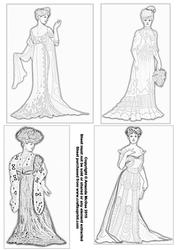 1900s Ladies Digital Stamps