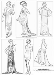 1920s Art Deco Ladies Digital Stamps