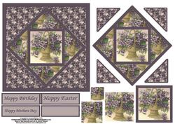 Lilac Flowers Geometric Pyramid Panel