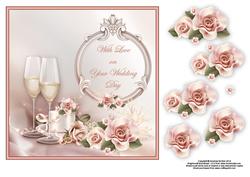 A Toast to the Bride and Groom 8x8 Card Front with Decoupage