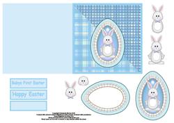 Babys First Easter Quick Card with Decoupage - Boy