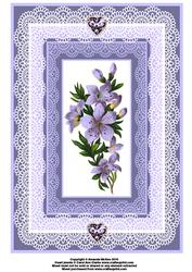 Blue Flowers and Lace A4 Card Front